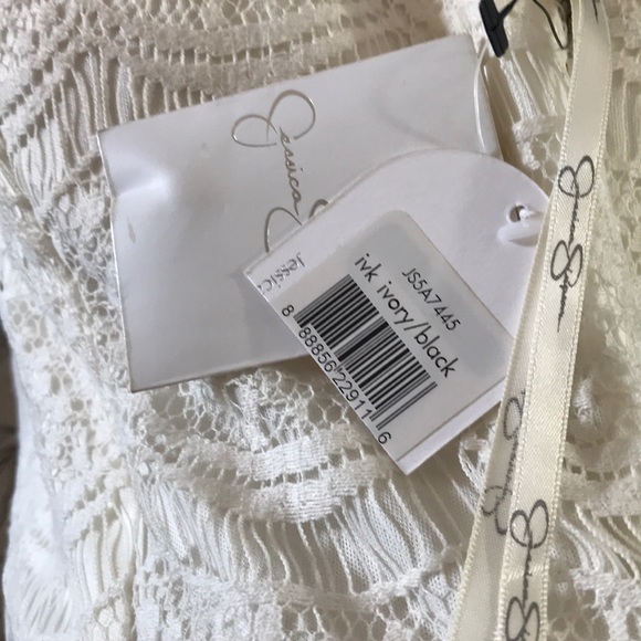 Jessica Simpson Ivory/Black Lace Midi Dress Sz 6 NWT MSRP: $200 - Picture 7 of 7